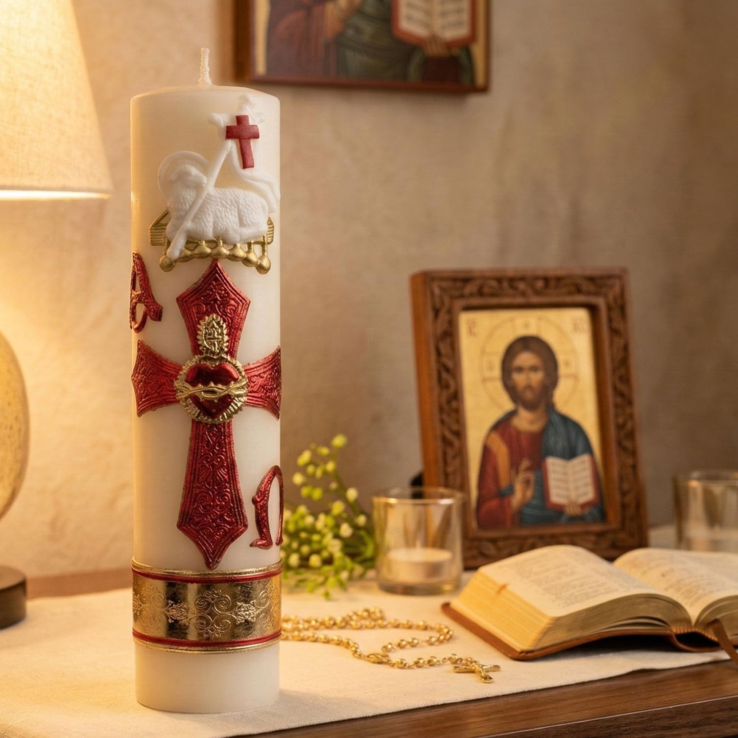 Cirio Pascual Devocional (Tamaño Grande - Virgen de Guadalupe)